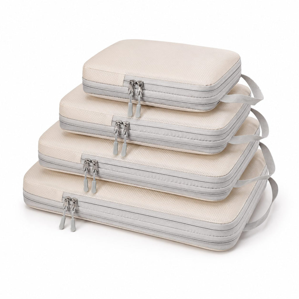lot 4 cubes compression couleur beige